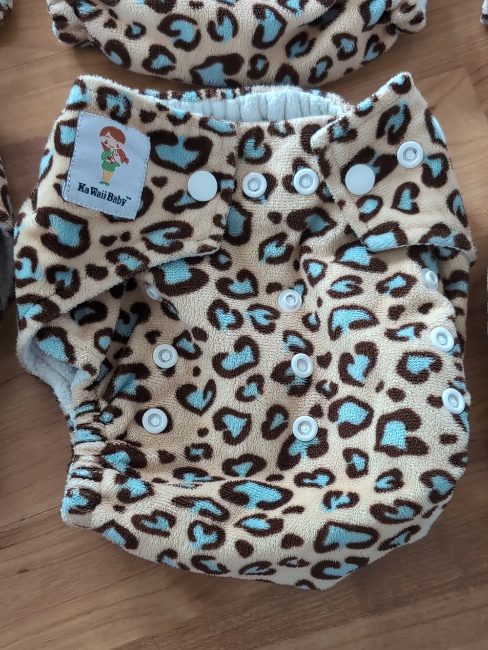 Kawaii Cloth Diaper Lot Bundle All In One Leopard Blue Tan Brown